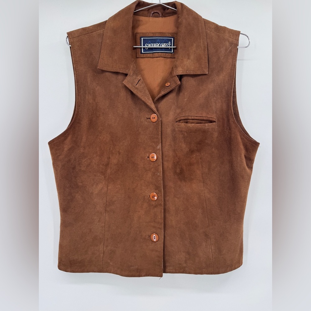100% leather (suede) Saguaro West button down vest